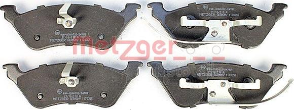 Metzger 1170355 - Комплект тормозных колодок, дисковый тормоз ! \CHRYSLER, DODGE, JEEP CARAVAN 2.4 00>07, CARAVAN 3. autosila-amz.com