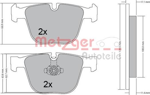 Metzger 1170356 - Тормозные колодки, дисковые, комплект autosila-amz.com