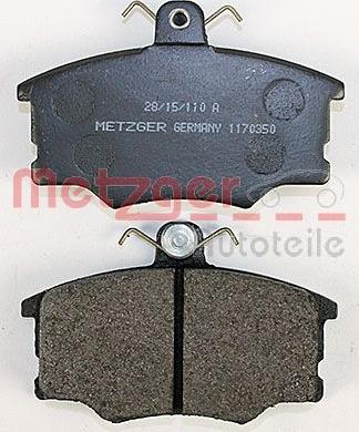 Metzger 1170350 - Тормозные колодки, дисковые, комплект autosila-amz.com