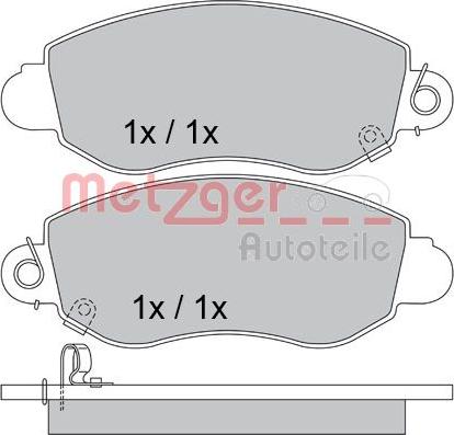 Metzger 1170365 - Тормозные колодки, дисковые, комплект autosila-amz.com