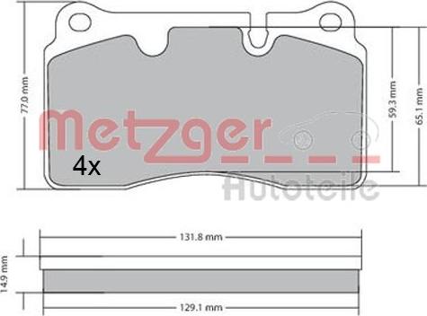 Metzger 1170366 - Тормозные колодки, дисковые, комплект autosila-amz.com