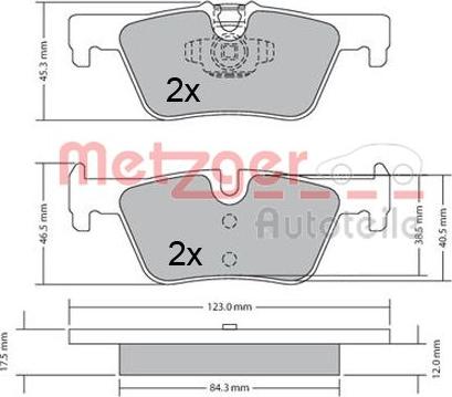 Metzger 1170368 - Тормозные колодки, дисковые, комплект autosila-amz.com