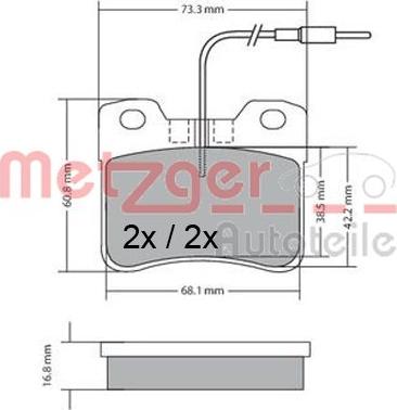 Metzger 1170302 - Тормозные колодки, дисковые, комплект autosila-amz.com