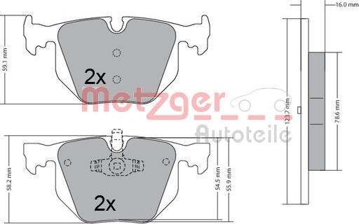 Metzger 1170318 - Тормозные колодки, дисковые, комплект autosila-amz.com