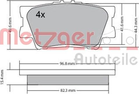 Metzger 1170313 - Тормозные колодки, дисковые, комплект autosila-amz.com