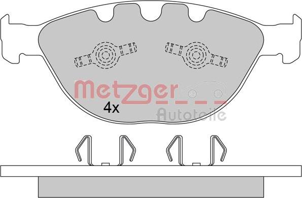 Metzger 1170380 - Тормозные колодки, дисковые, комплект autosila-amz.com