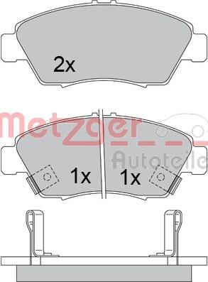 Metzger 1170388 - Тормозные колодки, дисковые, комплект autosila-amz.com