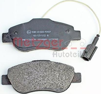 Metzger 1170382 - Тормозные колодки, дисковые, комплект autosila-amz.com
