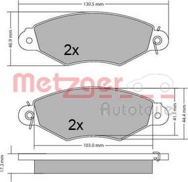 Metzger 1170330 - Тормозные колодки, дисковые, комплект autosila-amz.com
