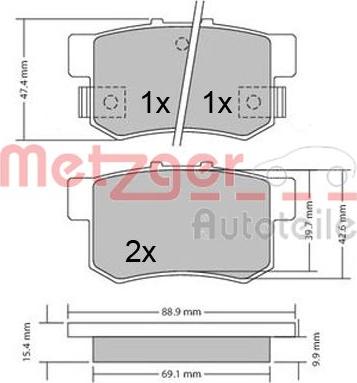 Metzger 1170337 - Тормозные колодки, дисковые, комплект autosila-amz.com