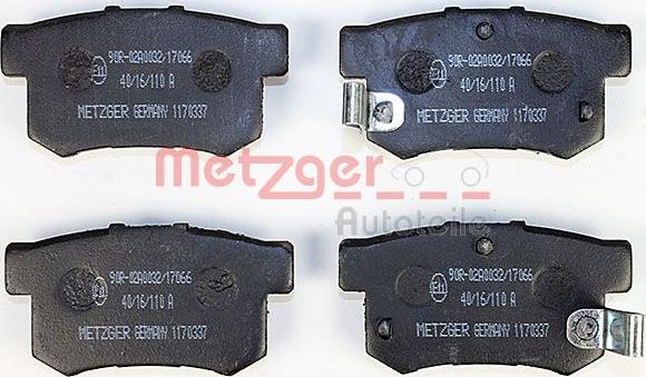 Metzger 1170337 - Колодки с накладками в сборе для дисковых тормозов autosila-amz.com