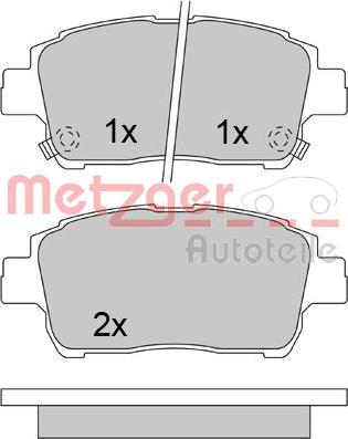 Metzger 1170322 - Тормозные колодки, дисковые, комплект autosila-amz.com