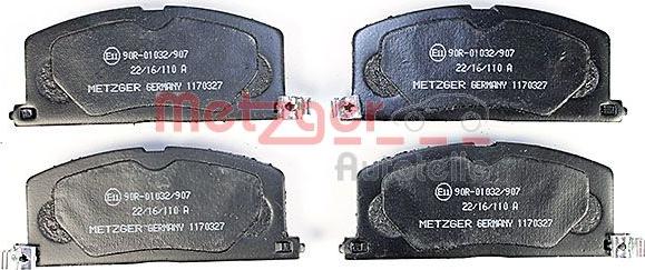Metzger 1170327 - Тормозные колодки, дисковые, комплект autosila-amz.com