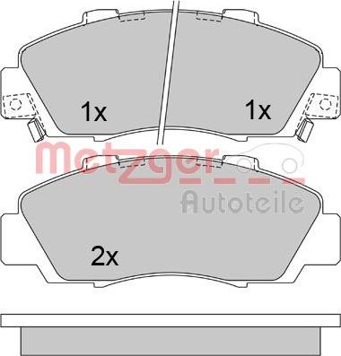 Metzger 1170373 - Тормозные колодки, дисковые, комплект autosila-amz.com