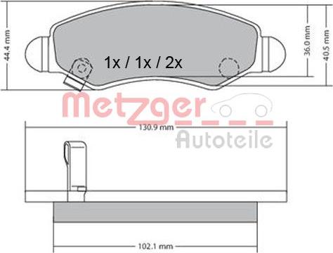 Metzger 1170295 - Тормозные колодки, дисковые, комплект autosila-amz.com