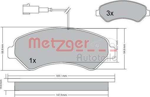 Metzger 1170248 - Тормозные колодки, дисковые, комплект autosila-amz.com