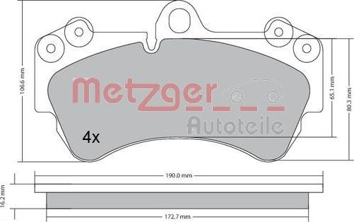 Metzger 1170242 - Тормозные колодки, дисковые, комплект autosila-amz.com