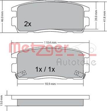 Metzger 1170256 - Тормозные колодки, дисковые, комплект autosila-amz.com