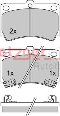 Metzger 1170250 - Тормозные колодки, дисковые, комплект autosila-amz.com