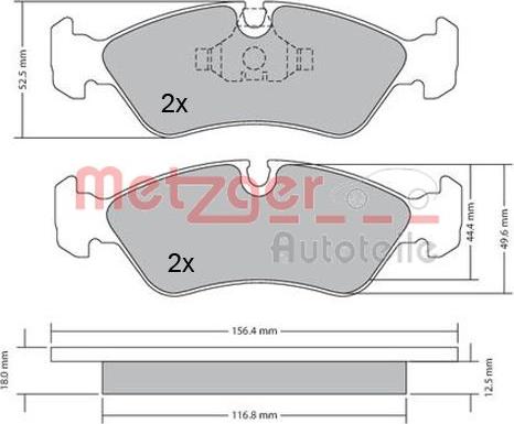 Metzger 1170252 - Тормозные колодки, дисковые, комплект autosila-amz.com