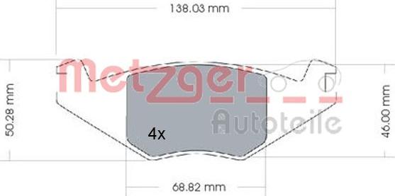 Metzger 1170257 - Тормозные колодки, дисковые, комплект autosila-amz.com