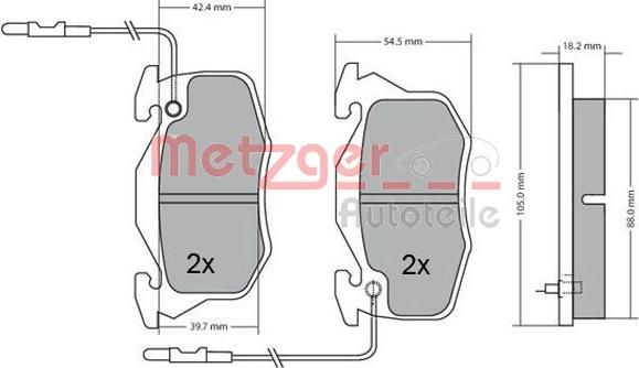 Metzger 1170260 - Тормозные колодки, дисковые, комплект autosila-amz.com