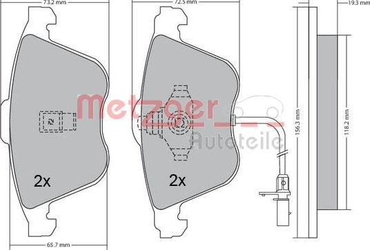 Metzger 1170268 - Тормозные колодки, дисковые, комплект autosila-amz.com