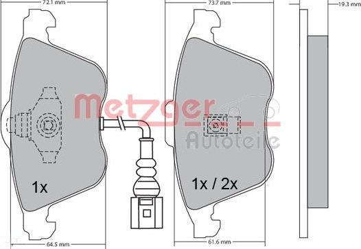 Metzger 1170263 - Тормозные колодки, дисковые, комплект autosila-amz.com
