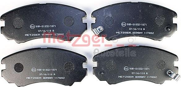 Metzger 1170262 - Колодки с накладками в сборе для дисковых тормозов autosila-amz.com
