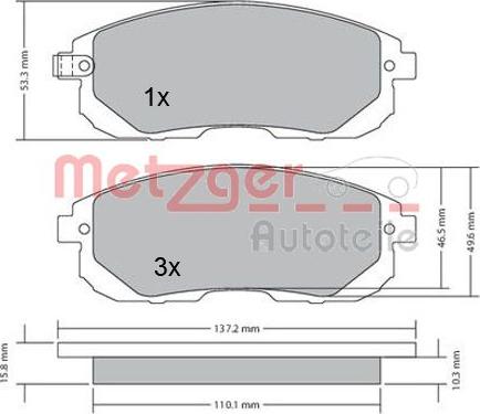 Metzger 1170208 - Тормозные колодки, дисковые, комплект autosila-amz.com