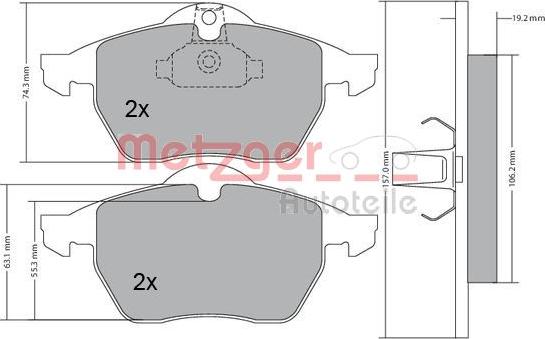Metzger 1170216 - Тормозные колодки, дисковые, комплект autosila-amz.com