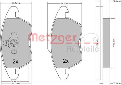Metzger 1170211 - Тормозные колодки, дисковые, комплект autosila-amz.com