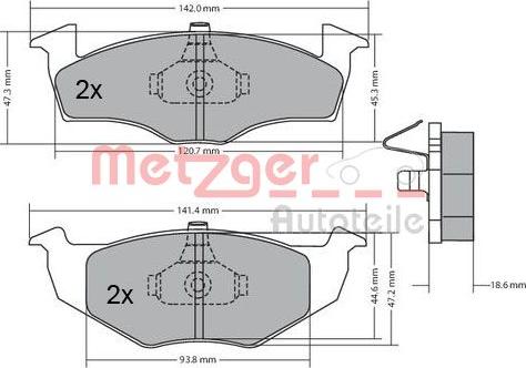 Metzger 1170217 - Тормозные колодки, дисковые, комплект autosila-amz.com