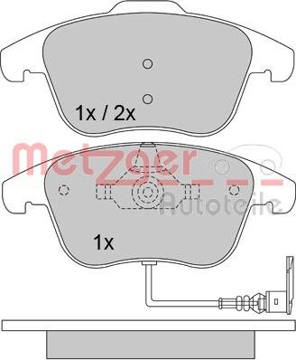 Metzger 1170289 - Колодки с накладками в сборе для дисковых тормозов autosila-amz.com