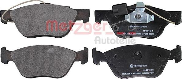 Metzger 1170285 - Тормозные колодки, дисковые, комплект autosila-amz.com