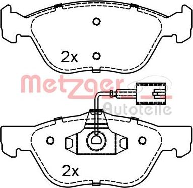 Metzger 1170285 - Комплект тормозных колодок, дисковый тормоз ! \ALFA ROMEO, FIAT, LANCIA 145 1.8 i.e. 16V 98>01, 14 autosila-amz.com