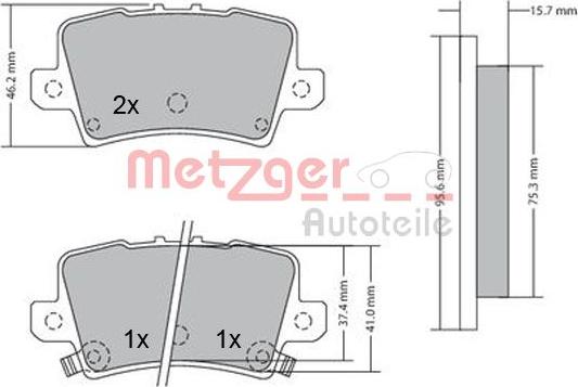 Metzger 1170288 - Тормозные колодки, дисковые, комплект autosila-amz.com