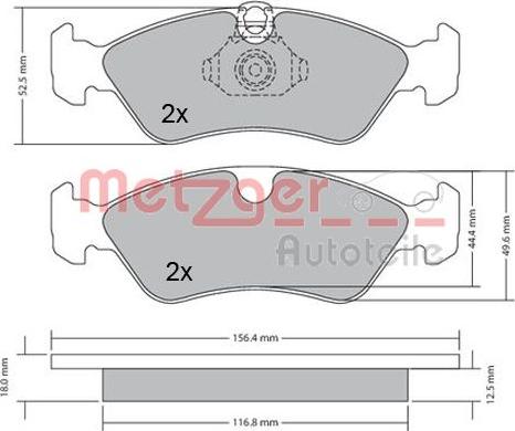 Metzger 1170235 - Тормозные колодки, дисковые, комплект autosila-amz.com