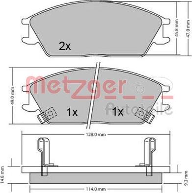 Metzger 1170224 - Тормозные колодки, дисковые, комплект autosila-amz.com