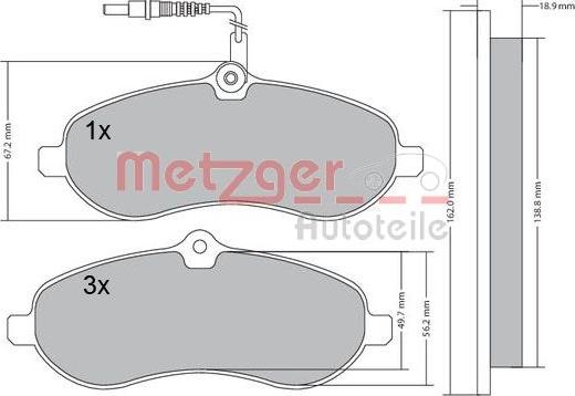 Metzger 1170228 - Тормозные колодки, дисковые, комплект autosila-amz.com
