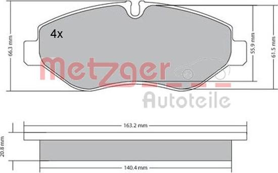 Metzger 1170271 - Тормозные колодки, дисковые, комплект autosila-amz.com