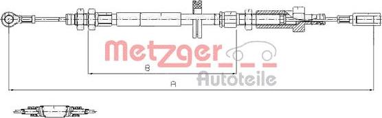 Metzger 1171.7 - Тросик, cтояночный тормоз autosila-amz.com