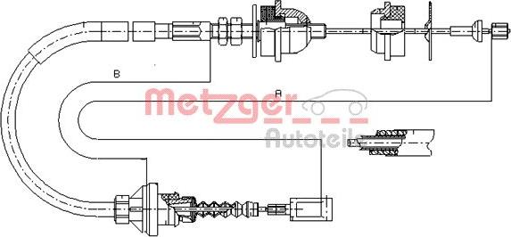 Metzger 1172.4 - Трос, управление сцеплением autosila-amz.com