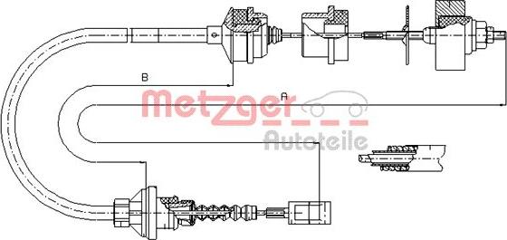 Metzger 1172.3 - Трос, управление сцеплением autosila-amz.com