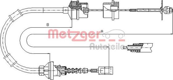 Metzger 1172.7 - Трос, управление сцеплением autosila-amz.com