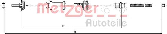 Metzger 12.0733 - Тросик, cтояночный тормоз autosila-amz.com