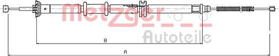 Metzger 12.0732 - Тросик, cтояночный тормоз autosila-amz.com