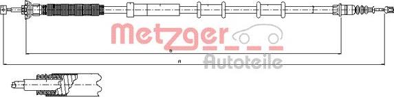 Metzger 12.0720 - Тросик, cтояночный тормоз autosila-amz.com