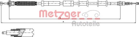Metzger 12.0721 - Тросик, cтояночный тормоз autosila-amz.com