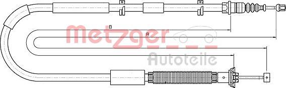 Metzger 12.0723 - Тросик, cтояночный тормоз autosila-amz.com